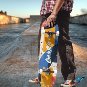 Skateboard Géométrique Abstrait - En direct vers le haut en g