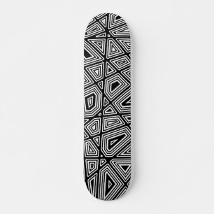 Skateboard Géométrique II - Noir sur bois