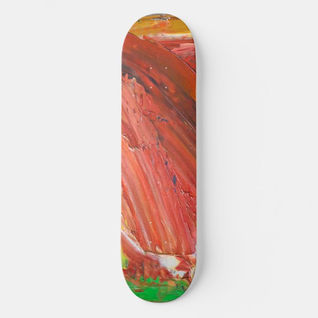 Skateboard Geste Vertical Abstrait en Rouge (Recto)