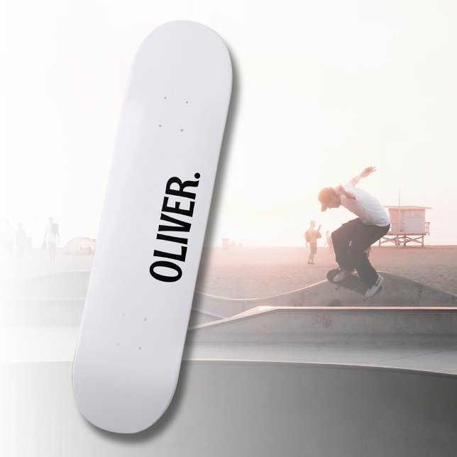 Skateboard Ghost White Nom moderne | Classique tendance (Créateur téléchargé)