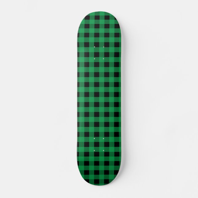 Skateboard Ginham vert et noir (Recto)