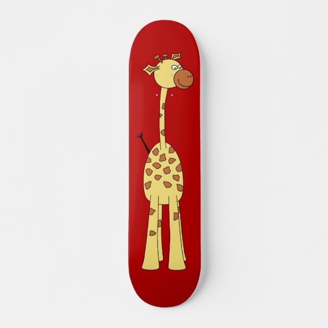 Skateboard Girafe heureuse. Bande dessinée (Devant)