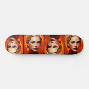 Skateboard Girl with blue eyes