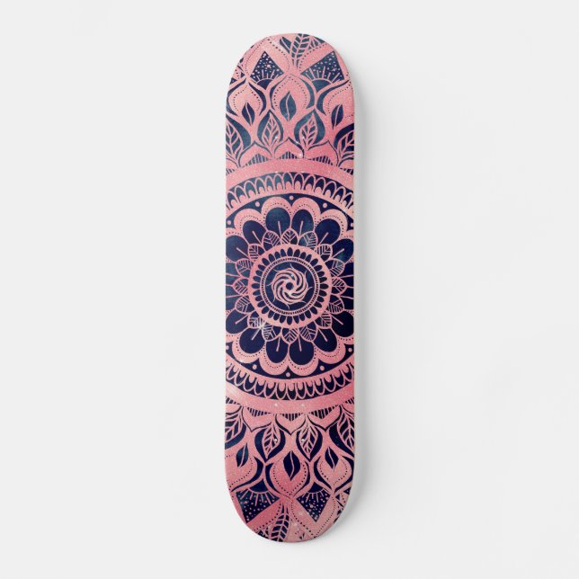 Skateboard Girly Blue Pink Mandala (Recto)