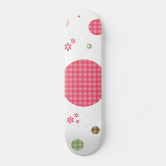 Skateboard Girly Rose En vichy Cercles Motifs mignonnes margu