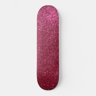 Skateboard Girly Sparkly Wine Burgundy Red Glitter