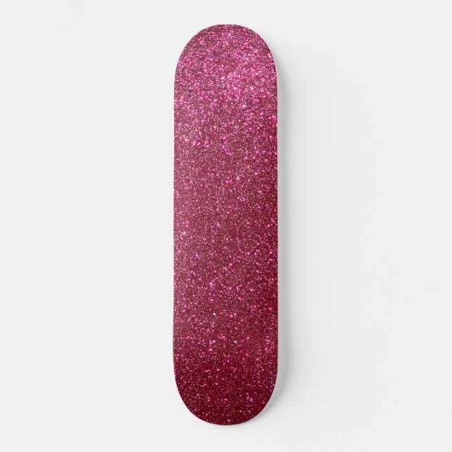 Skateboard Girly Sparkly Wine Burgundy Red Glitter (Recto)