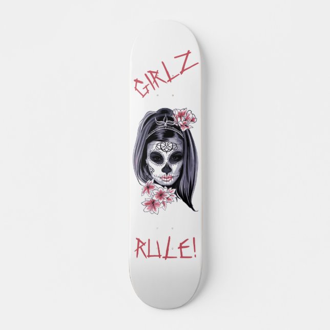 Skateboard GIRLZ RULE Crâne sucre Jour des morts (Devant)