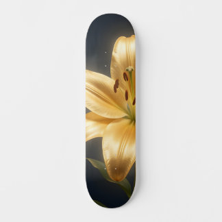 Skateboard Glowing golden lily flower