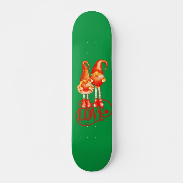 Skateboard GNOMES DE L'AMOUR  idée cadeau romantique de la Sa (Devant)