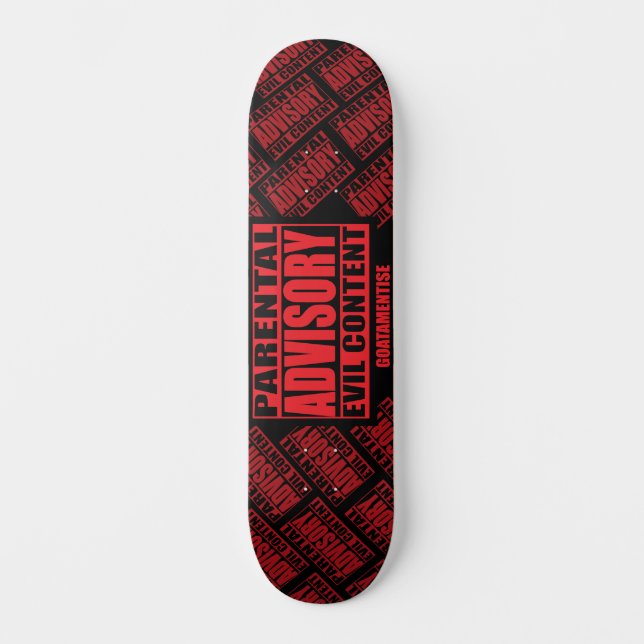 Skateboard Goatamentise Parental Advisory Contenu mal (Recto)