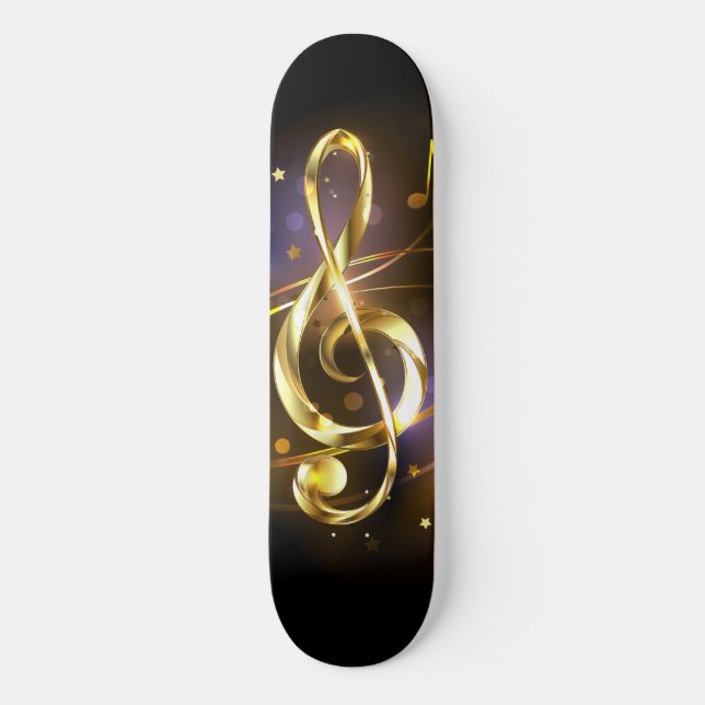 Skateboard Gold Treble Clef Music (Recto)