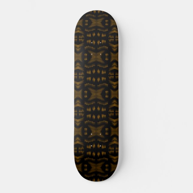 Skateboard Golden Obsidian Tribal Ikat Pattern (Recto)