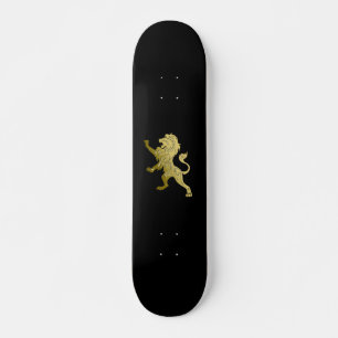 Skateboard Golden Royal Lion on Black 