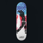 Skateboard *~* Golf Militaire Golf Rouge Blanc Bleu Drapeau<br><div class="desc">* Drapeau patriotique américain avec silhouette noire Golfer / Golf. . Ce design présente le drapeau américain des États-Unis, également connu sous le nom de Vieux Gloire et Étoiles et rayures. Ce motif Watercolor American Flag comprend les couleurs Red White Blue sous forme d'étoiles et rayées. * Idéal pour les...</div>