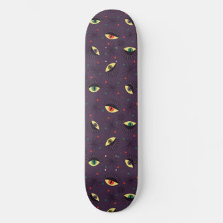 Skateboard Goth Eyes Witchy Purple Motif occult