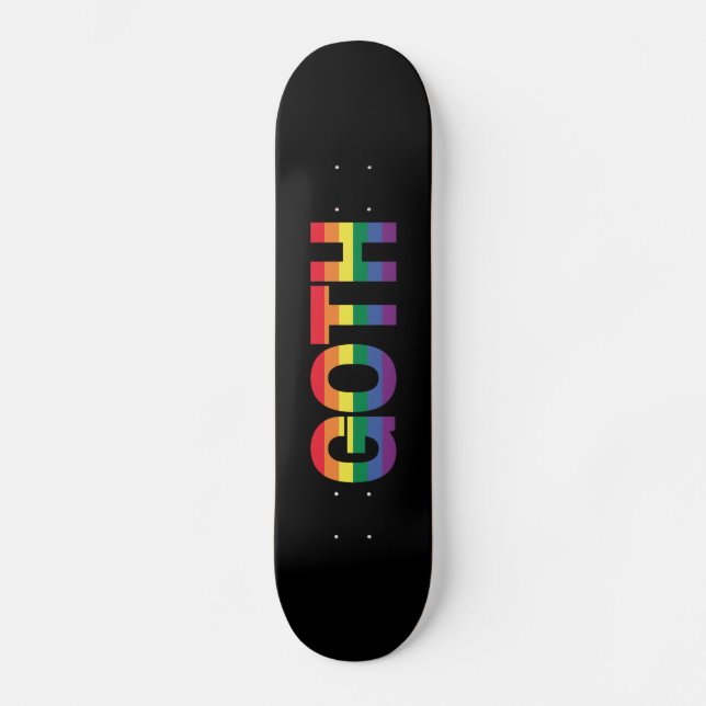 Skateboard Goth LGBTQ+ Arc-en-ciel (Recto)