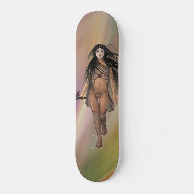Skateboard Gothic Warrior femme art Skateboards (Recto)