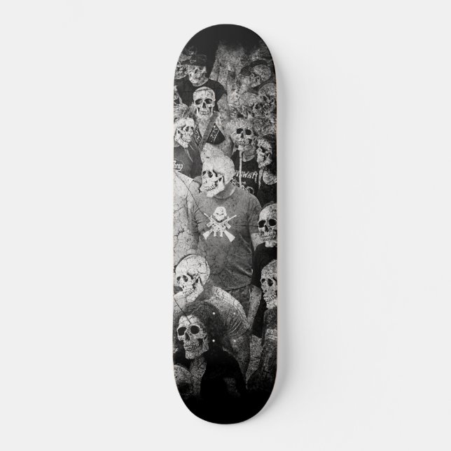 Skateboard Gothique Urbain Night Skull Crowd (Recto)