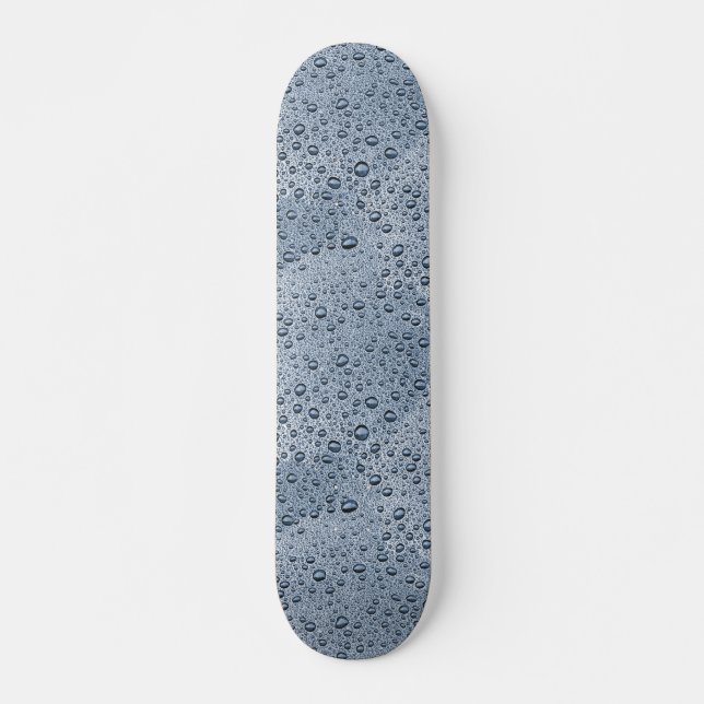 Skateboard gouttelettes d'eau gris de métal (Devant)