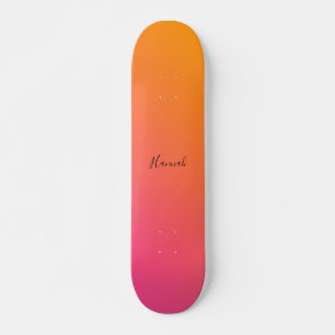 Skateboard Gradient rose orange personnalisé