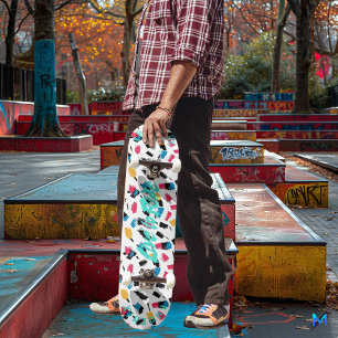 Skateboard Graffiti Abstrait avec la devise 'Vivre pour Roule