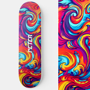 Skateboard Graffiti Abstrait en effervescence psychédélique u