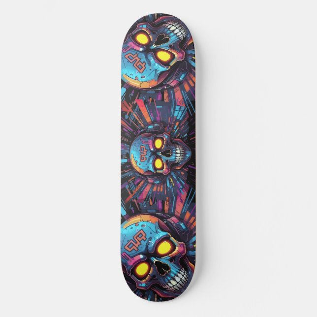 Skateboard Graffiti Art Skull Cyberpunk 2 (Recto)