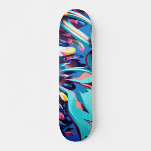 Skateboard Graffiti cool couleur fille bleu Graffiti