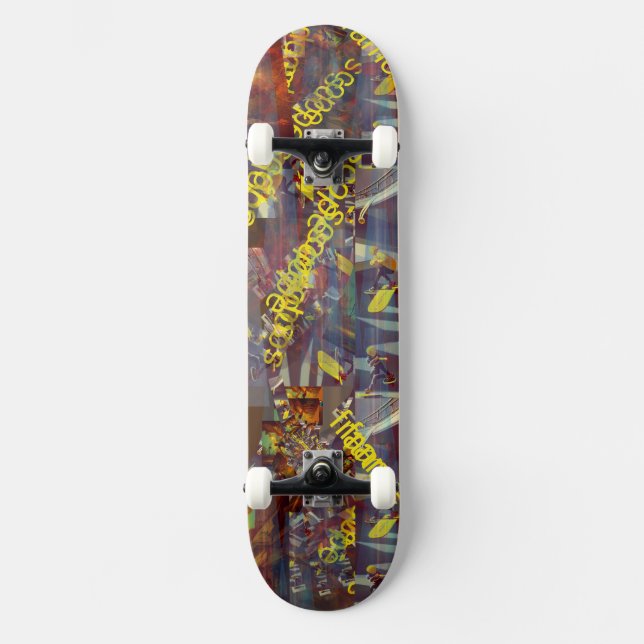 Skateboard Graffiti de police citron (Recto)