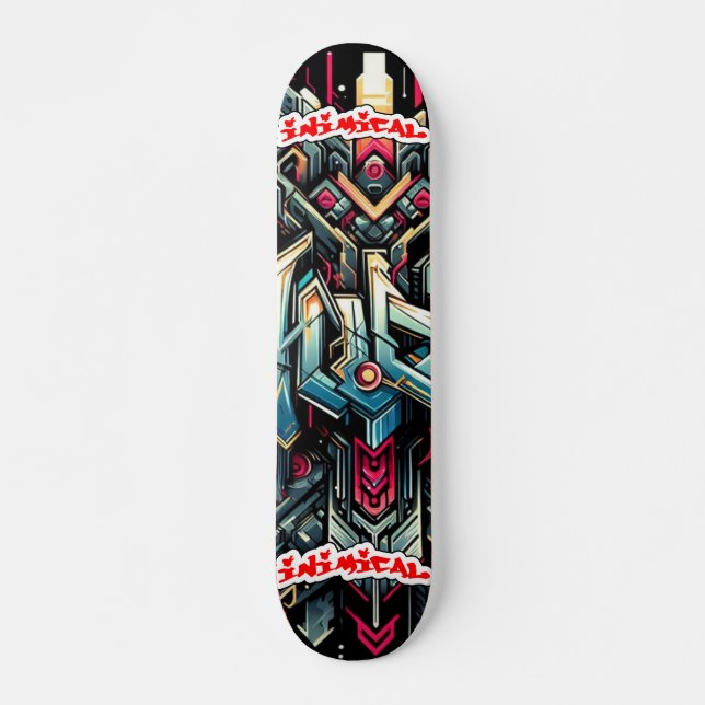 Skateboard Graffiti de style sauvage inimical Abstrait (Devant)