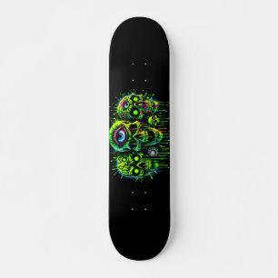 Skateboard Graffiti Horreur Crânes fluorescents