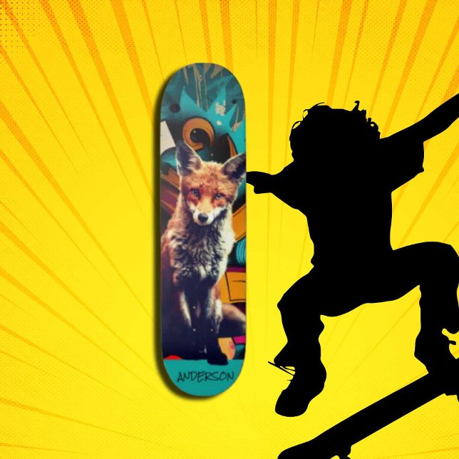 Skateboard Graffiti Lady FOX (Original and best online Zazzle skateboard shop- Urban Warrior)