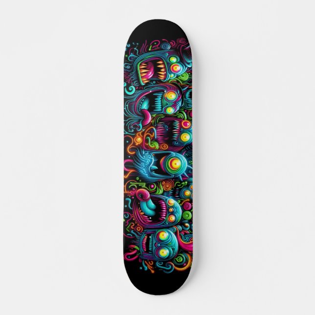 Skateboard Graffiti monstres designs (Devant)