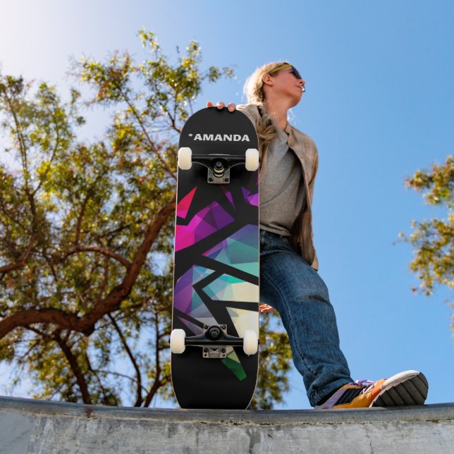 Skateboard graffiti polygonal moderne Abstrait géométrique (Extérieur 1)