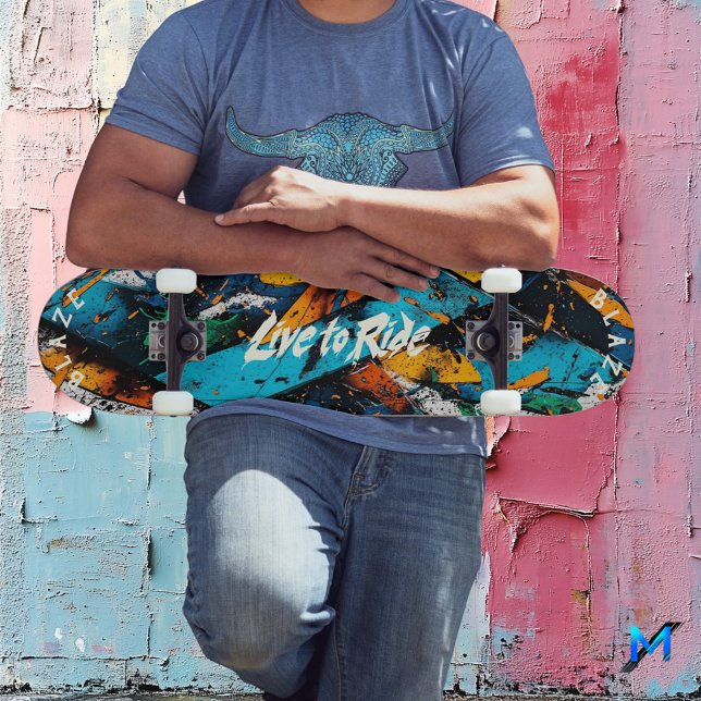 Skateboard Graffiti Pop Art Abstrait - Vivez pour Rouler en G (Créateur téléchargé)