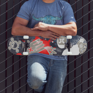 Skateboard Graffiti sur le mur