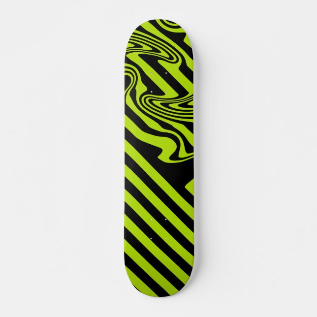 Skateboard Graines et torrents - Lime vert et noir (Devant)