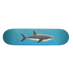 Skateboard Grande planche à roulettes de requin blanc