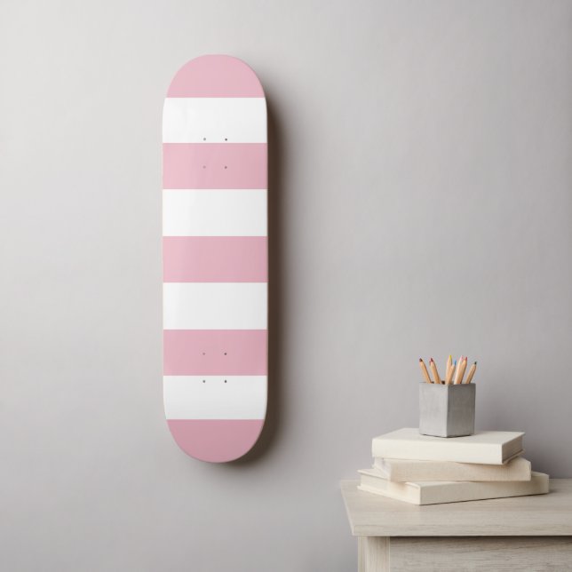 Skateboard Grandes Pink, Grandes Blances, Motif Gratté (Art mural)