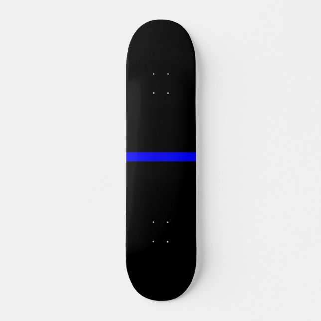 Skateboard Graphique Symbolique de ligne bleue mince (Devant)