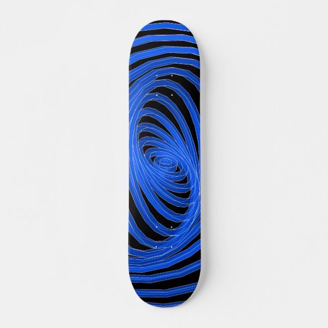 Skateboard Graphiques spiraux bleus et noirs: Patinage (Devant)