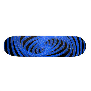 Skateboard Graphiques spiraux bleus et noirs: Patinage