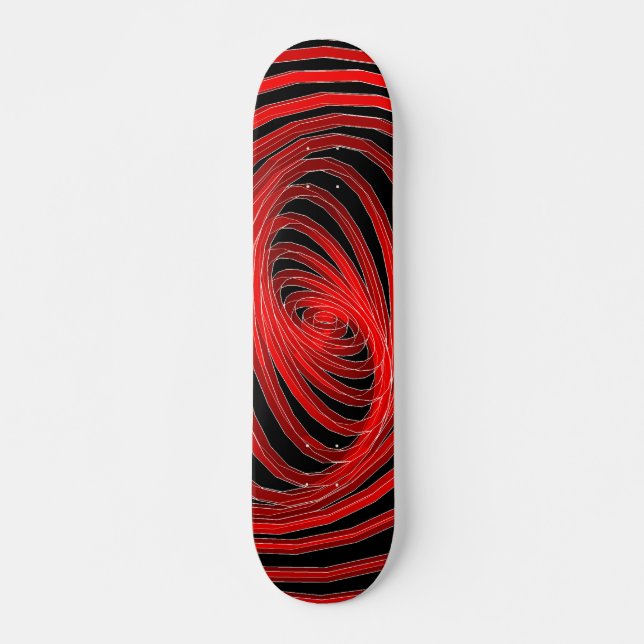 Skateboard Graphiques spiraux rouges et noirs : Tableau de bo (Devant)