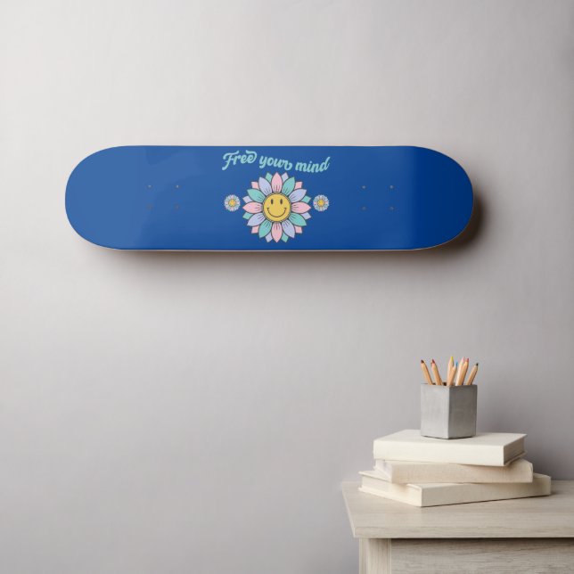 Skateboard GRATUIT VOTRE ESPRIT drôle 70's typographie design (Art mural (Horz))
