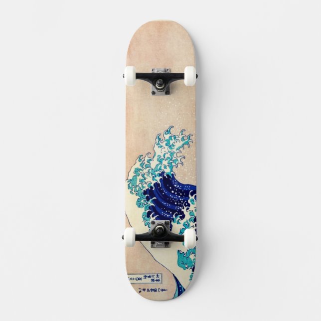 Skateboard Great Wave Off Kanagawa Japonais Vintage Print Art (Recto)