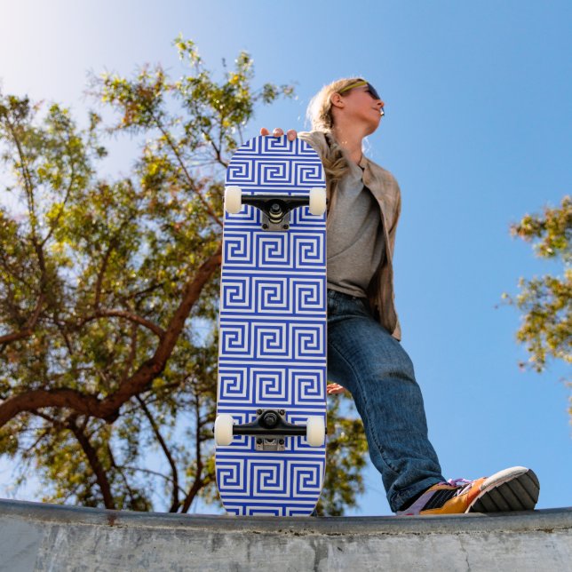 Skateboard Grec Meander Carré Motif (Extérieur 1)