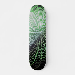Skateboard Green Black Déplaisant Éffrayant Spider Web