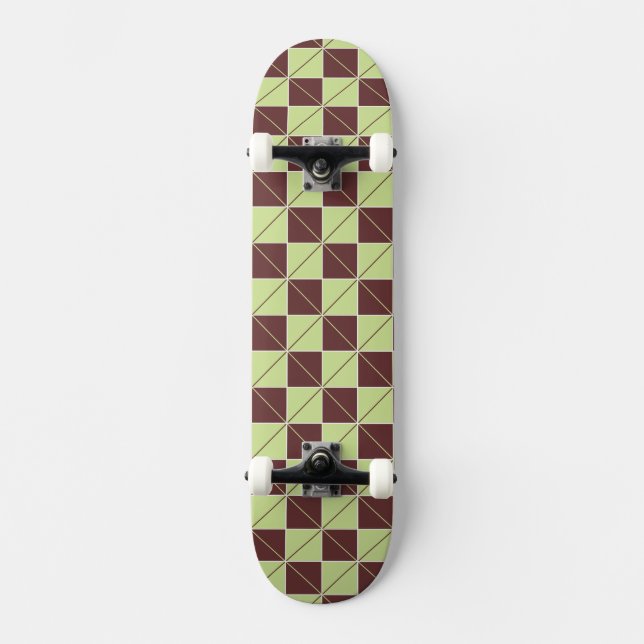 Skateboard Green et Brown Geo Plaid (Recto)