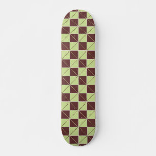Skateboard Green et Brown Geo Plaid